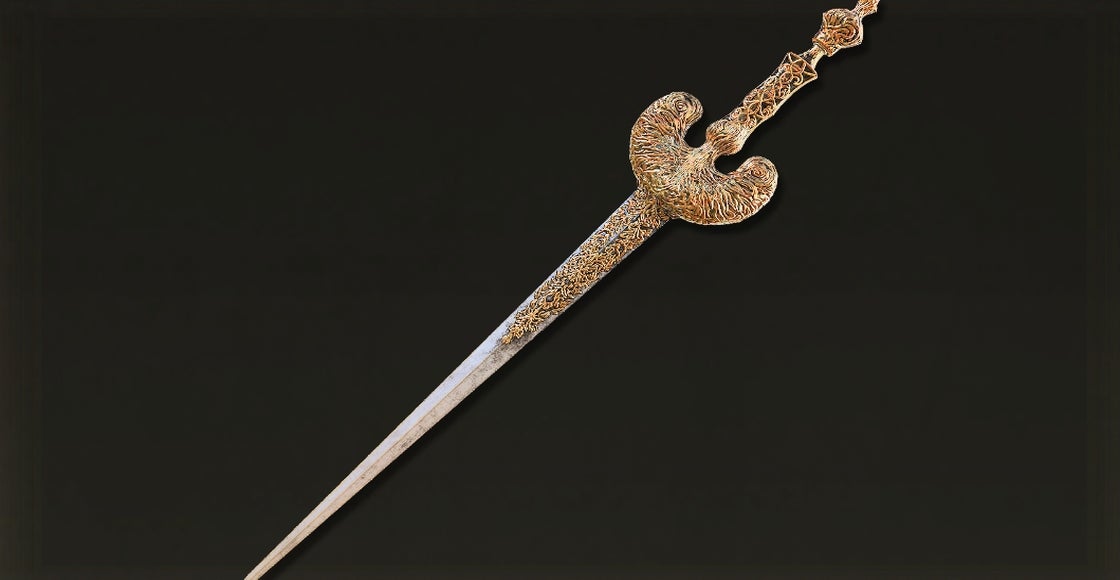Elden Ring Ornamentales Schwert, Goldenes Epitaphium, Schwert von St. Trina Eurogamer.de